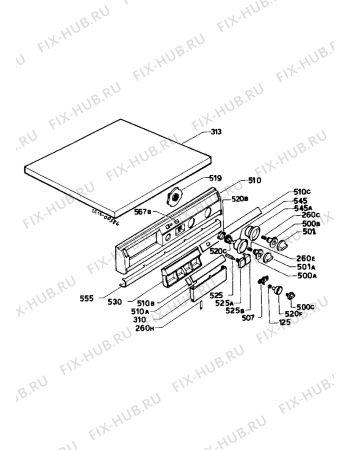 Взрыв-схема стиральной машины Electrolux WH2800 - Схема узла Control panel and lid